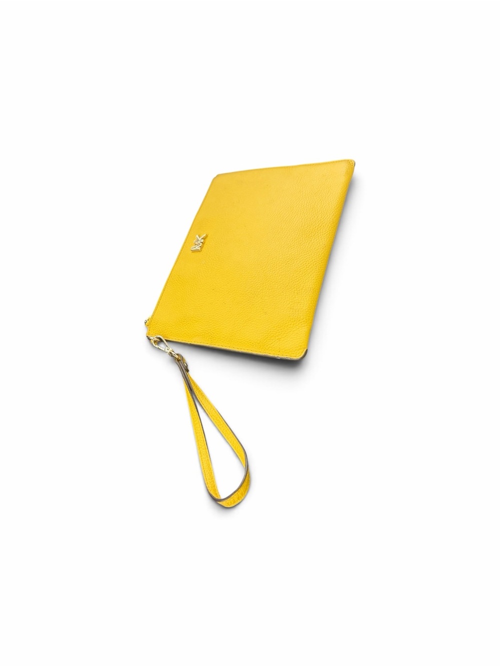 Michael Kors Yellow Pebbled Leather Tablet Sleeve Wristlet